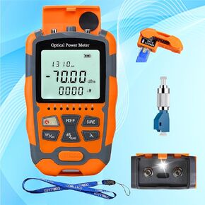 Xunsomten - Fiber Optic Cable Tester 4 in 1 Portable Optical Fiber Power Meter FC/SC/ST Universal Interface Fiber Tester 10 mw Visual Fault Locator, OPM & VFL Tester, LED Lighting & RJ45 Tester
