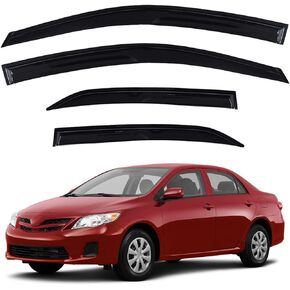 Outside 4 Pieces Black Window Visors Shade Sun Rain Wind Guards Cover Acrylic Replacement for 2009-2013 Toyota Corolla