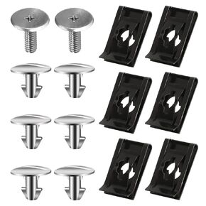 Linkstyle 14PCS Lower Engine Cover Pin Screw, Engine Access Cover Pin Radiator Pin Clips Engine Splash Shield Hardware Screw and Access Clip for Vehicle Compatible with #90674-TY2-A01, 90105-TBA-A00