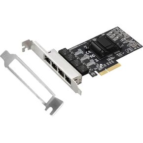 Quad-Port 2.5GBase-T PCIe Network Adapter RTL8125B 2500/1000/100Mbps PCI Express Gigabit Ethernet Card RJ45 LAN Controller Support PXE for Windows/Linux/MAC with Low Profile