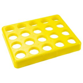 Caplugs Evergreen 240-3500-Y10 30 & 50 mL Centrifuge Tube Rack. 20 Places, Polystyrene, Yellow