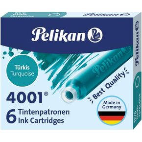 Pelikan Fountain Pen Cartridge 4001 Turquoise Blue Tp/6