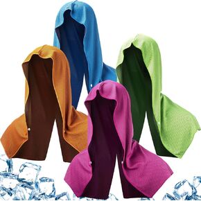 4 قطع صيفية ماصة للتبريد، منشفة للعرق، أغطية للحماية من الشمس، ملحقات تبريد للرجال والنساء، مناشف تبريد للرقبة والوجه، رأس للتخييم، الصالة الرياضية، الرياضة الخارجية، الطقس الحار in Kuwait