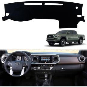 NUBOXES Dashboard Dash Board Cover Mat Pad Carpet Non-Slip Custom Compatible with Toyota Tacoma 2016 2017 2018 2019 2020 2021 Protector Sunshield (Black Trim)