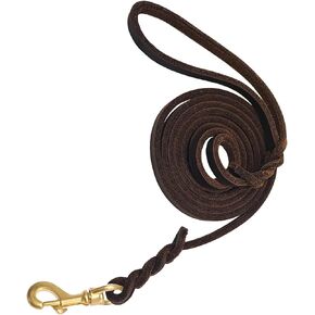 Leather Dog Leash - 6Ft x 3/8" Braided Leather Dog Training Leash, Heavy Duty Dog Leashes with Rotating Clasp, Soft Leather Dog Leash Large Dogs for Medium and Small Dogs (6Ft x 3/8")