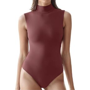 Womens Crewneck Short Sleeve Bodysuit Basic Tops Stretch Sexy Body Suits