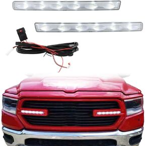 FUSCH LED Front Bumper Grille Grill Light w/Wiring Harness Kit Plug and Play Compatible with Dodge Ram 1500 Tradesman/Big Horn/Laramie 2019 2020 2021