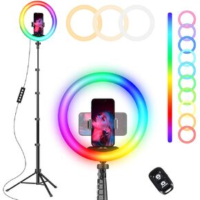 UBeesize 12" Selfie Ring Light with 62" Extendable Tripod Stand & Remote, LED Light with Phone Holder for Video Recording/Makeup/Content Creator (YouTube/TikTok/Twitch), Phone, Camera & Webcam (Pink)