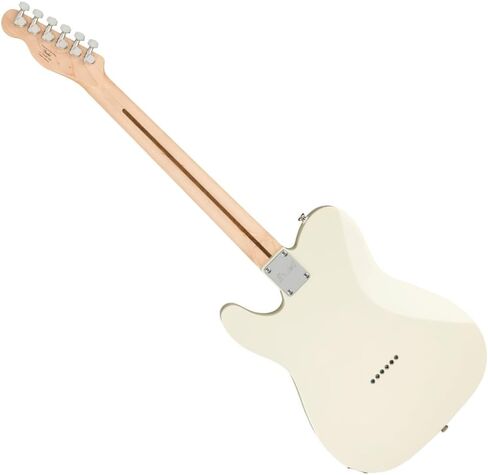 Fender Telecaster Guitar Squier Affinity Series لوحة أصابع الغار الهندية، حزمة بيضاء أوليمبية مع 12x ريشة جيتار فندر وقطعة قماش لتلميع الأدوات الصوتية السائلة in Saudi Arabia