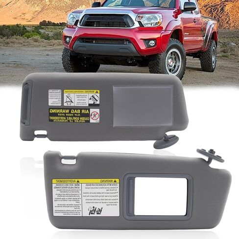 Right Passenger Side Sun Visor for 2005-2012 Toyota Tacoma Without Light 74310-04081-B0(Gray) in Saudi Arabia