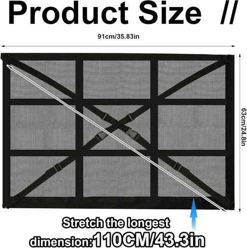 Cargo Net, 35.83X24.8 Inch Upgraded (No Sagging) Car Ceiling Cargo Net Adjustable Car Roof Net Car Roof Storage Organizer for Car SUV Truck Camping Accessories in Saudi Arabia