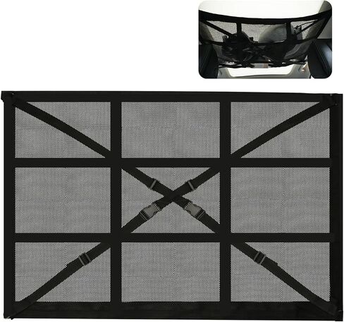 Cargo Net, 35.83X24.8 Inch Upgraded (No Sagging) Car Ceiling Cargo Net Adjustable Car Roof Net Car Roof Storage Organizer for Car SUV Truck Camping Accessories in Saudi Arabia
