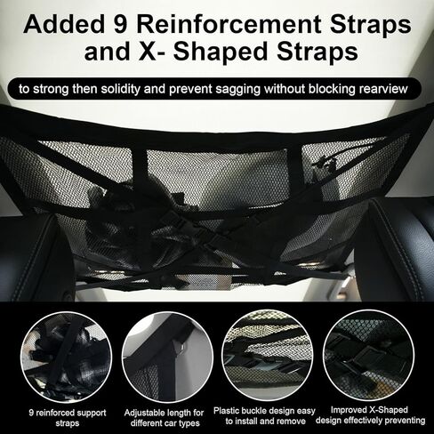 Cargo Net, 35.83X24.8 Inch Upgraded (No Sagging) Car Ceiling Cargo Net Adjustable Car Roof Net Car Roof Storage Organizer for Car SUV Truck Camping Accessories in Saudi Arabia