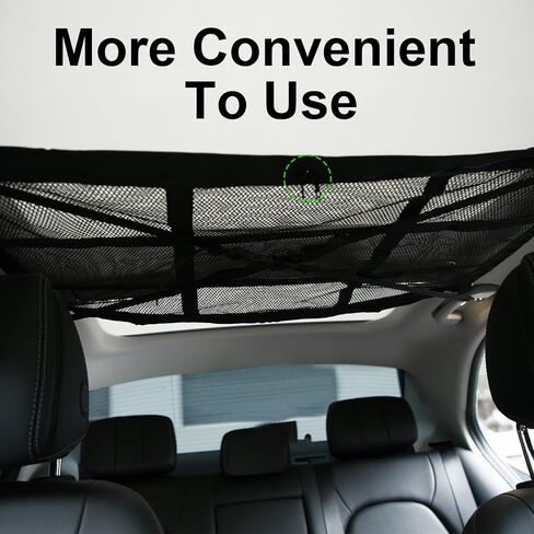 Cargo Net, 35.83X24.8 Inch Upgraded (No Sagging) Car Ceiling Cargo Net Adjustable Car Roof Net Car Roof Storage Organizer for Car SUV Truck Camping Accessories in Saudi Arabia