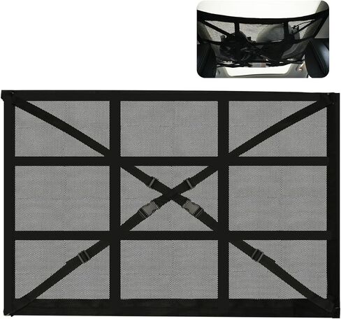 شبكة شحن، 35.83 × 24.8 بوصة مطورة (بدون ترهل) شبكة شحن سقف السيارة قابلة للتعديل، شبكة سقف السيارة، منظم تخزين سقف السيارة لملحقات التخييم في شاحنات الدفع الرباعي in Kuwait