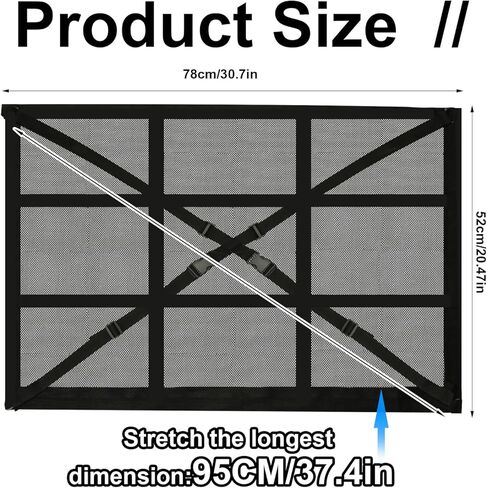شبكة شحن، 35.83 × 24.8 بوصة مطورة (بدون ترهل) شبكة شحن سقف السيارة قابلة للتعديل، شبكة سقف السيارة، منظم تخزين سقف السيارة لملحقات التخييم في شاحنات الدفع الرباعي in Kuwait