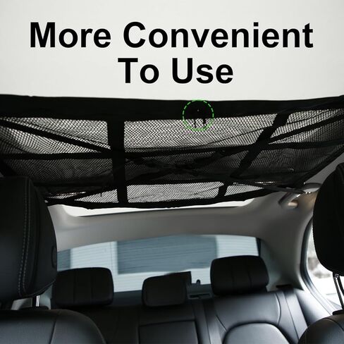 شبكة شحن، 35.83 × 24.8 بوصة مطورة (بدون ترهل) شبكة شحن سقف السيارة قابلة للتعديل، شبكة سقف السيارة، منظم تخزين سقف السيارة لملحقات التخييم في شاحنات الدفع الرباعي in Kuwait