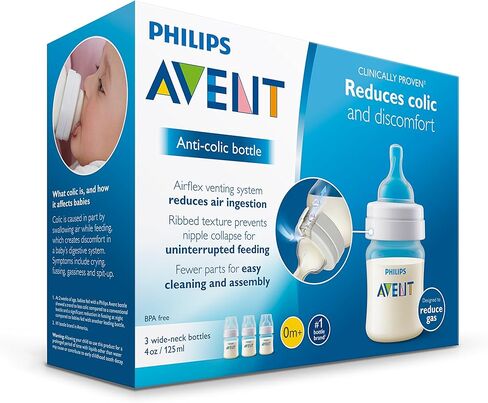 Philips Avent Anti-colic Baby Bottles Clear, 4oz, 3 Piece in Kuwait