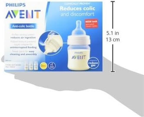 Philips Avent Anti-colic Baby Bottles Clear, 4oz, 3 Piece in Kuwait