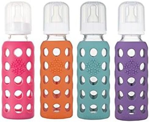 Lifefactory 9oz Glass Baby Bottle 4pk (Raspberry/Papaya/Kale/Grape) in Saudi Arabia