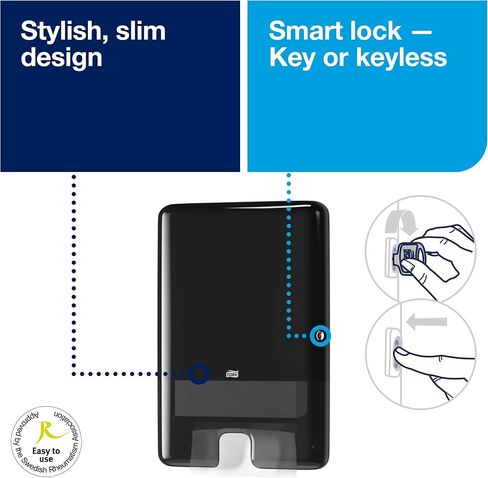 Tork Xpress Multifold Paper Towel Dispenser, Black, H2, One-at-a-Time dispensing, Elevation Range, 552028 in Saudi Arabia