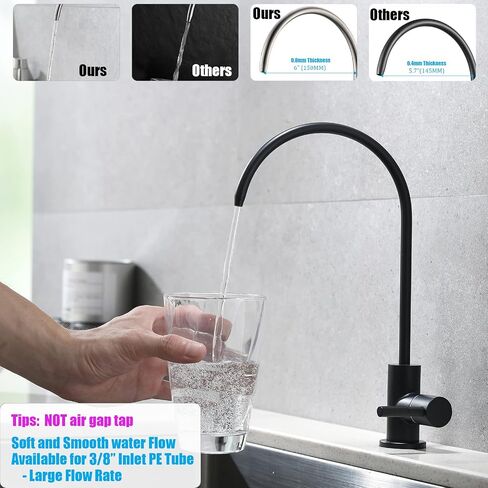 Havin Gold Drinking Water Faucet,Brushed Gold Reverse Osmosis Faucet,Water Filter Faucet for Kitchen Sink Use,Beverage Faucet,Lead-Free Stainless Steel(Brushed Gold) in Saudi Arabia