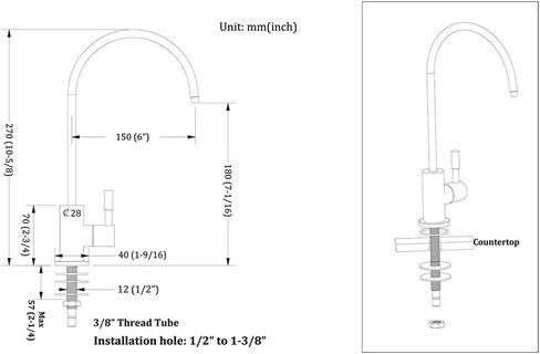 Havin Gold Drinking Water Faucet,Brushed Gold Reverse Osmosis Faucet,Water Filter Faucet for Kitchen Sink Use,Beverage Faucet,Lead-Free Stainless Steel(Brushed Gold) in Saudi Arabia