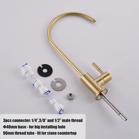 Havin Gold Drinking Water Faucet,Brushed Gold Reverse Osmosis Faucet,Water Filter Faucet for Kitchen Sink Use,Beverage Faucet,Lead-Free Stainless Steel(Brushed Gold) in Saudi Arabia