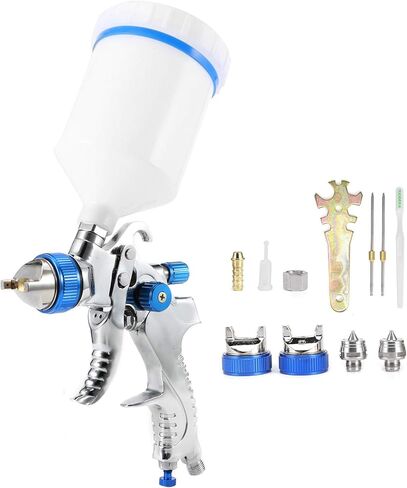 مجموعة مسدس رش HVLP، مجموعة بنادق رش الطلاء HVLP 600CC بخاخ طلاء السيارات مع 3 فوهات in Saudi Arabia