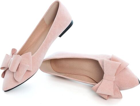 Dear Time Women's Casual Flats Bowknot Pointed Toe Ballet Flats Dressy Bridal Shoes Slip Ons Loafers for Women Comfortable Shoes in Saudi Arabia