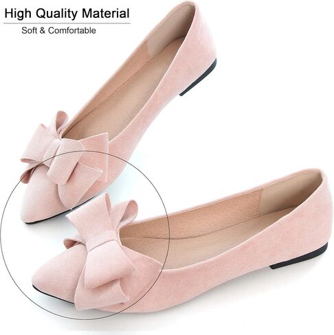 Dear Time Women's Casual Flats Bowknot Pointed Toe Ballet Flats Dressy Bridal Shoes Slip Ons Loafers for Women Comfortable Shoes in Saudi Arabia
