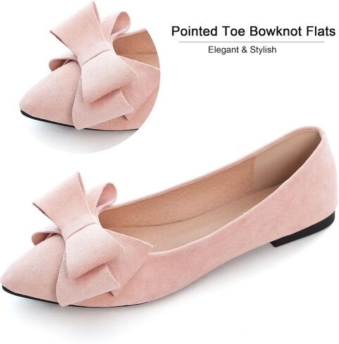 Dear Time Women's Casual Flats Bowknot Pointed Toe Ballet Flats Dressy Bridal Shoes Slip Ons Loafers for Women Comfortable Shoes in Saudi Arabia
