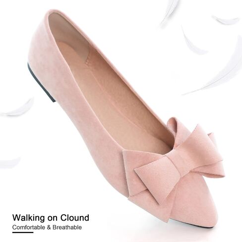 Dear Time Women's Casual Flats Bowknot Pointed Toe Ballet Flats Dressy Bridal Shoes Slip Ons Loafers for Women Comfortable Shoes in Saudi Arabia
