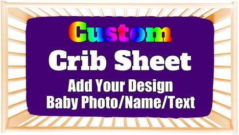 Custom Fitted Baby Crib Sheets Add Your Baby Name Picture Personalized Baby Name Crib Mattress Sheets for Boys and Girls Customized Portable Crib Sheets Bedding Sheets, WhiteA in Saudi Arabia