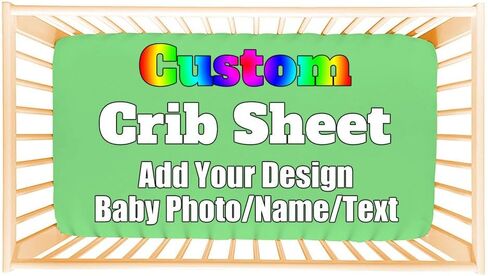 Custom Fitted Baby Crib Sheets Add Your Baby Name Picture Personalized Baby Name Crib Mattress Sheets for Boys and Girls Customized Portable Crib Sheets Bedding Sheets, WhiteA in Saudi Arabia
