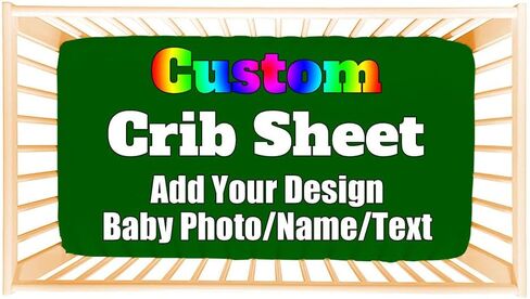 Custom Fitted Baby Crib Sheets Add Your Baby Name Picture Personalized Baby Name Crib Mattress Sheets for Boys and Girls Customized Portable Crib Sheets Bedding Sheets, WhiteA in Saudi Arabia