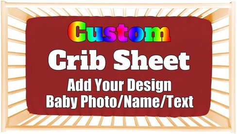 Custom Fitted Baby Crib Sheets Add Your Baby Name Picture Personalized Baby Name Crib Mattress Sheets for Boys and Girls Customized Portable Crib Sheets Bedding Sheets, WhiteA in Saudi Arabia