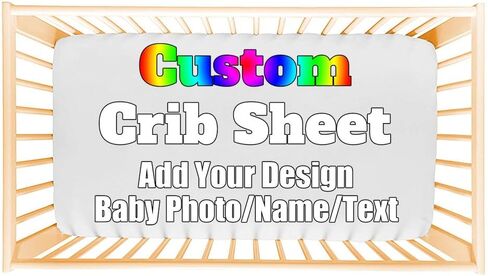 Custom Fitted Baby Crib Sheets Add Your Baby Name Picture Personalized Baby Name Crib Mattress Sheets for Boys and Girls Customized Portable Crib Sheets Bedding Sheets, WhiteA in Saudi Arabia