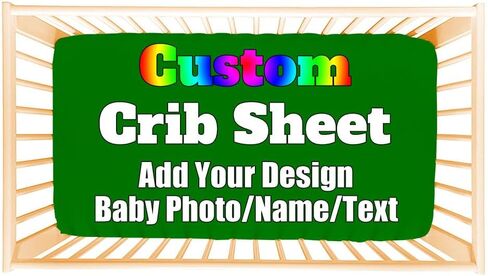 Custom Fitted Baby Crib Sheets Add Your Baby Name Picture Personalized Baby Name Crib Mattress Sheets for Boys and Girls Customized Portable Crib Sheets Bedding Sheets, WhiteA in Saudi Arabia