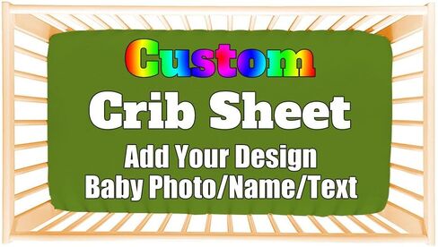 Custom Fitted Baby Crib Sheets Add Your Baby Name Picture Personalized Baby Name Crib Mattress Sheets for Boys and Girls Customized Portable Crib Sheets Bedding Sheets, WhiteA in Saudi Arabia