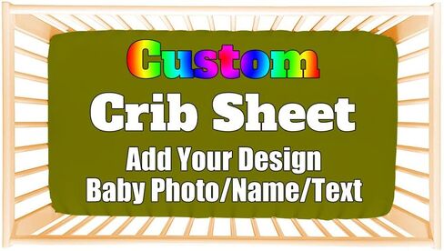Custom Fitted Baby Crib Sheets Add Your Baby Name Picture Personalized Baby Name Crib Mattress Sheets for Boys and Girls Customized Portable Crib Sheets Bedding Sheets, WhiteA in Saudi Arabia