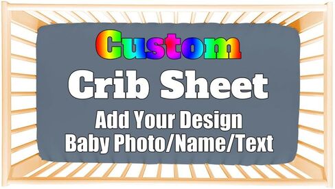 Custom Fitted Baby Crib Sheets Add Your Baby Name Picture Personalized Baby Name Crib Mattress Sheets for Boys and Girls Customized Portable Crib Sheets Bedding Sheets, WhiteA in Saudi Arabia