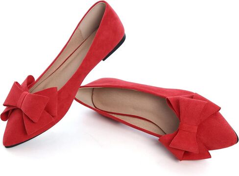Dear Time Women's Casual Flats Bowknot Pointed Toe Ballet Flats Dressy Bridal Shoes Slip Ons Loafers for Women Comfortable Shoes in Saudi Arabia