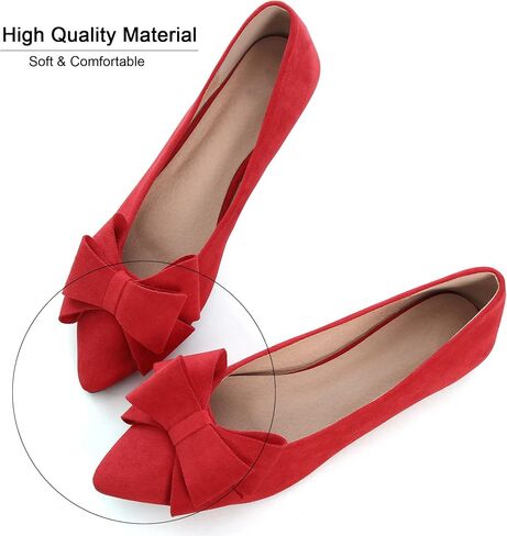 Dear Time Women's Casual Flats Bowknot Pointed Toe Ballet Flats Dressy Bridal Shoes Slip Ons Loafers for Women Comfortable Shoes in Saudi Arabia