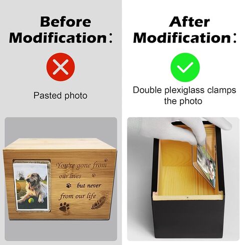 Pet Urns,Pine Wood Keepsake Memorial for Dogs/Cats Ashes,Apply Up to 45 lb,Photo Frame Funeral Cremation Small or Medium Box,Black in Saudi Arabia