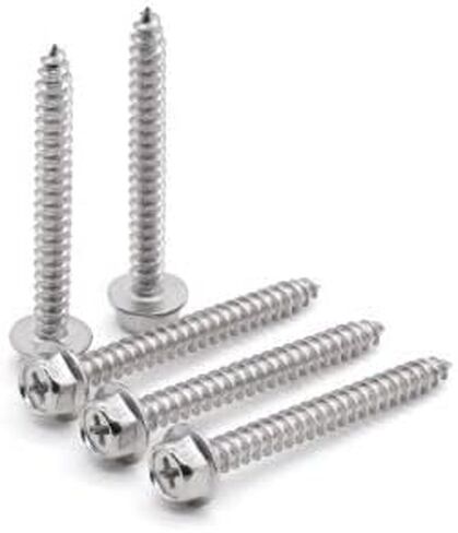Glvaner (80 pcs) M4 x 12mm Flanged Hexagon Head Phillips Drive Self Tapping Screws 304 Stainless Steel 18-8 Wood Screws Sheet Metal Screws Full Thread Coverage in Saudi Arabia