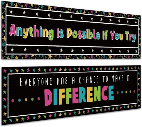2 Pcs Chalkboard Brights Classroom Decor Motivational Classroom Banner and Wall Decor Inspirational Bulletin Board Classroom Banner for Teachers School Classroom Bulletin Board Wall Decor in Saudi Arabia