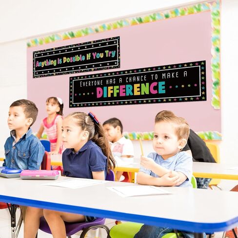 2 Pcs Chalkboard Brights Classroom Decor Motivational Classroom Banner and Wall Decor Inspirational Bulletin Board Classroom Banner for Teachers School Classroom Bulletin Board Wall Decor in Saudi Arabia