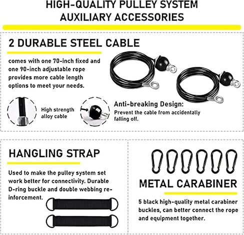 نظام بكرة الصالة الرياضية المنزلية من GAGAGYM، نظام بكرة تمرين ثلاثية الرؤوس من أجل سحب LAT، حليقة العضلة ذات الرأسين، ثلاثية الرؤوس، الأكتاف، الظهر، تمرين الساعد، نظام بكرة كابل الوزن لرف القرفصاء، المرآب in Kuwait