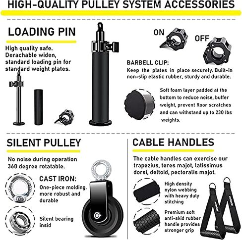 نظام بكرة الصالة الرياضية المنزلية من GAGAGYM، نظام بكرة تمرين ثلاثية الرؤوس من أجل سحب LAT، حليقة العضلة ذات الرأسين، ثلاثية الرؤوس، الأكتاف، الظهر، تمرين الساعد، نظام بكرة كابل الوزن لرف القرفصاء، المرآب in Kuwait